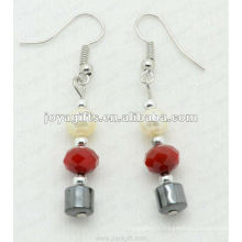 Boucles d&#39;oreilles à perles de cristal à l&#39;hématite magnétique